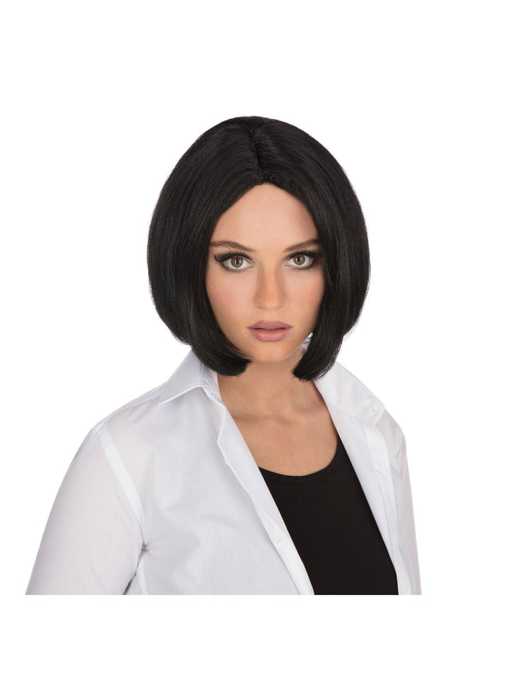 Black Centre Parting Wig Skin Top_1