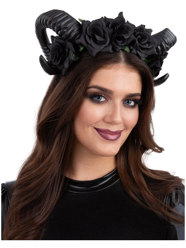 Black Demon Floral Headband_1