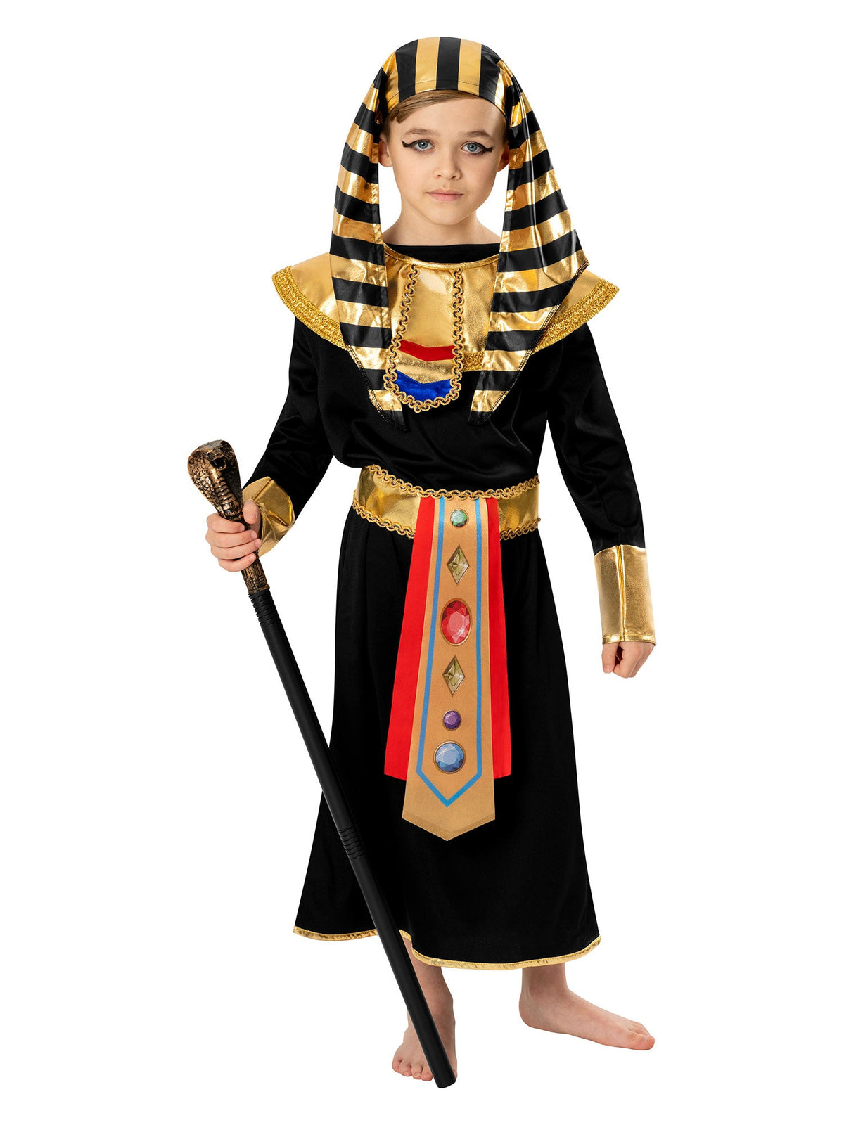 Black Pharaoh Costume Boy Egyptian Dress Up 4