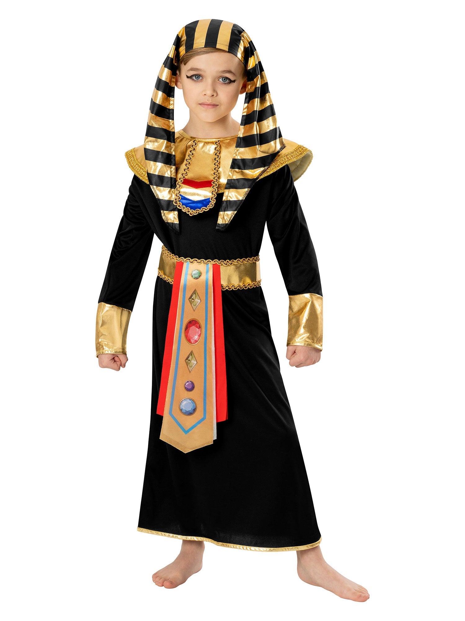 Black Pharaoh Costume Boy Egyptian Dress Up 1
