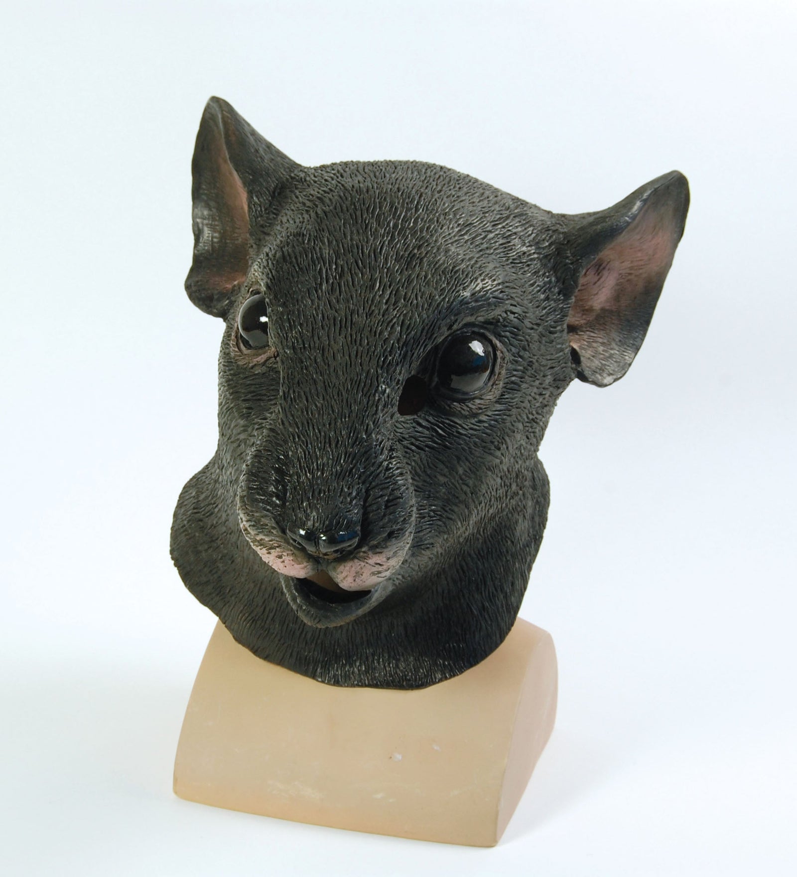 Black Rat Mask Rubber Adult Overhead 1