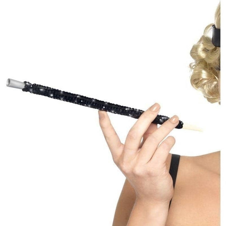 Black Sequinned Cigarette Holder Adult_1