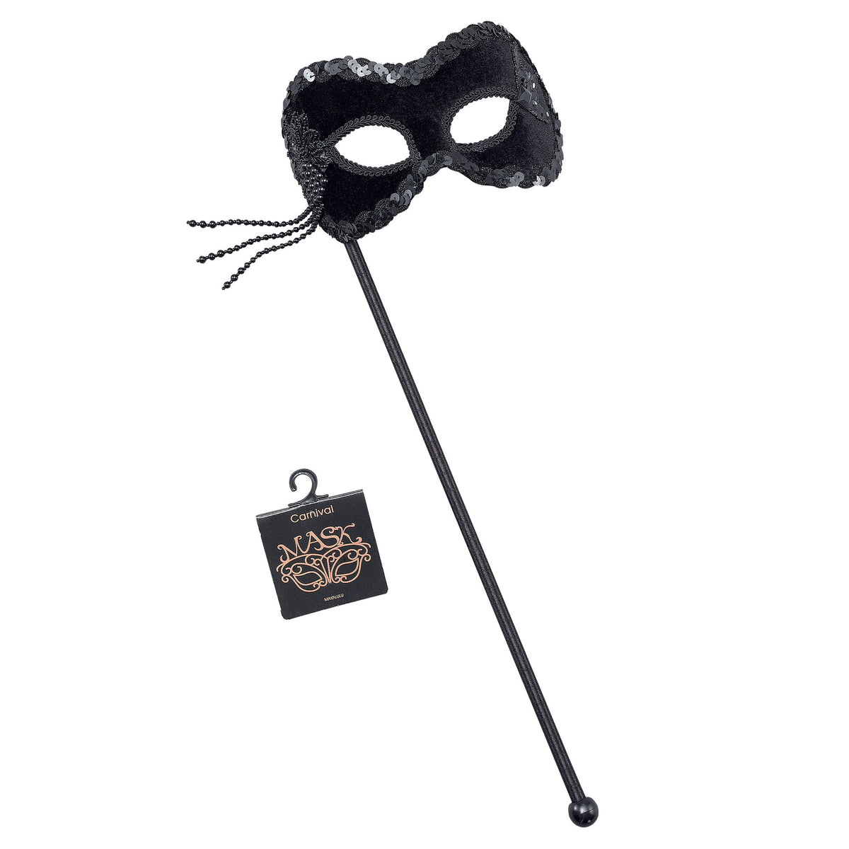 Black Velvet Mask On Stick Eye Masks Unisex 1
