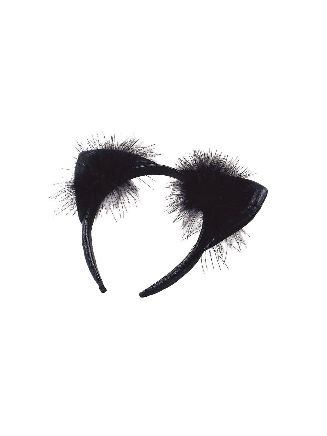 Black Vinyl Cat Ears on Headband