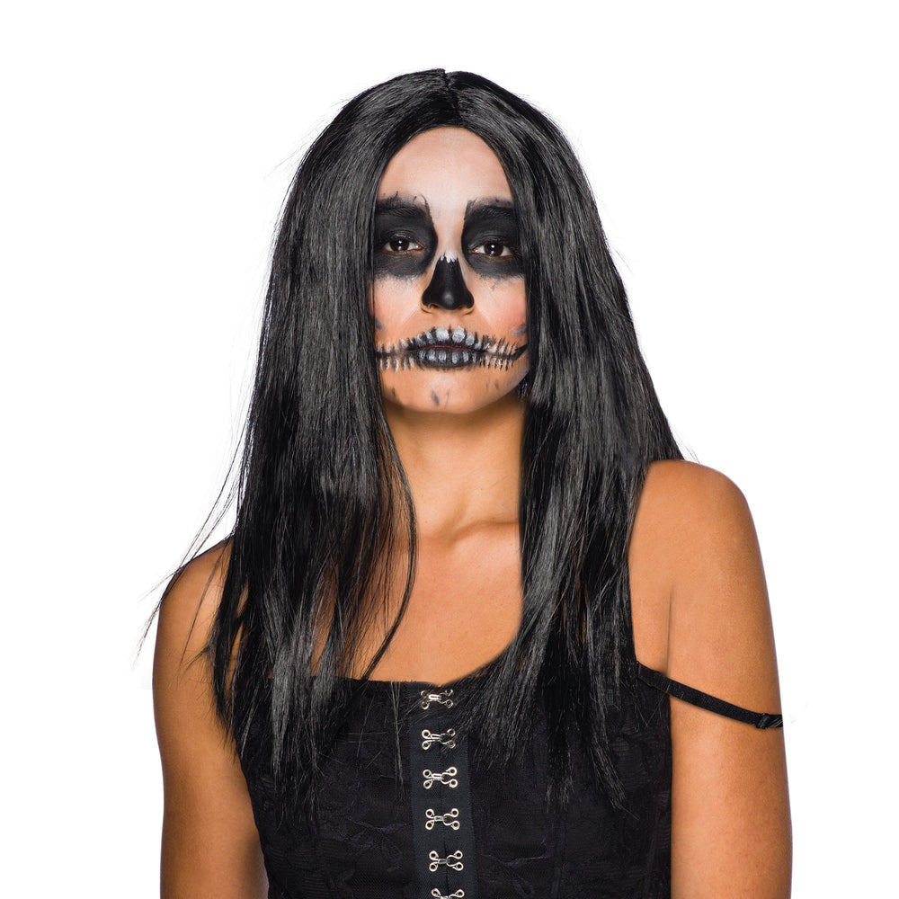 Black Wig 18 Inch Long Ladies Halloween Witch Hair_2
