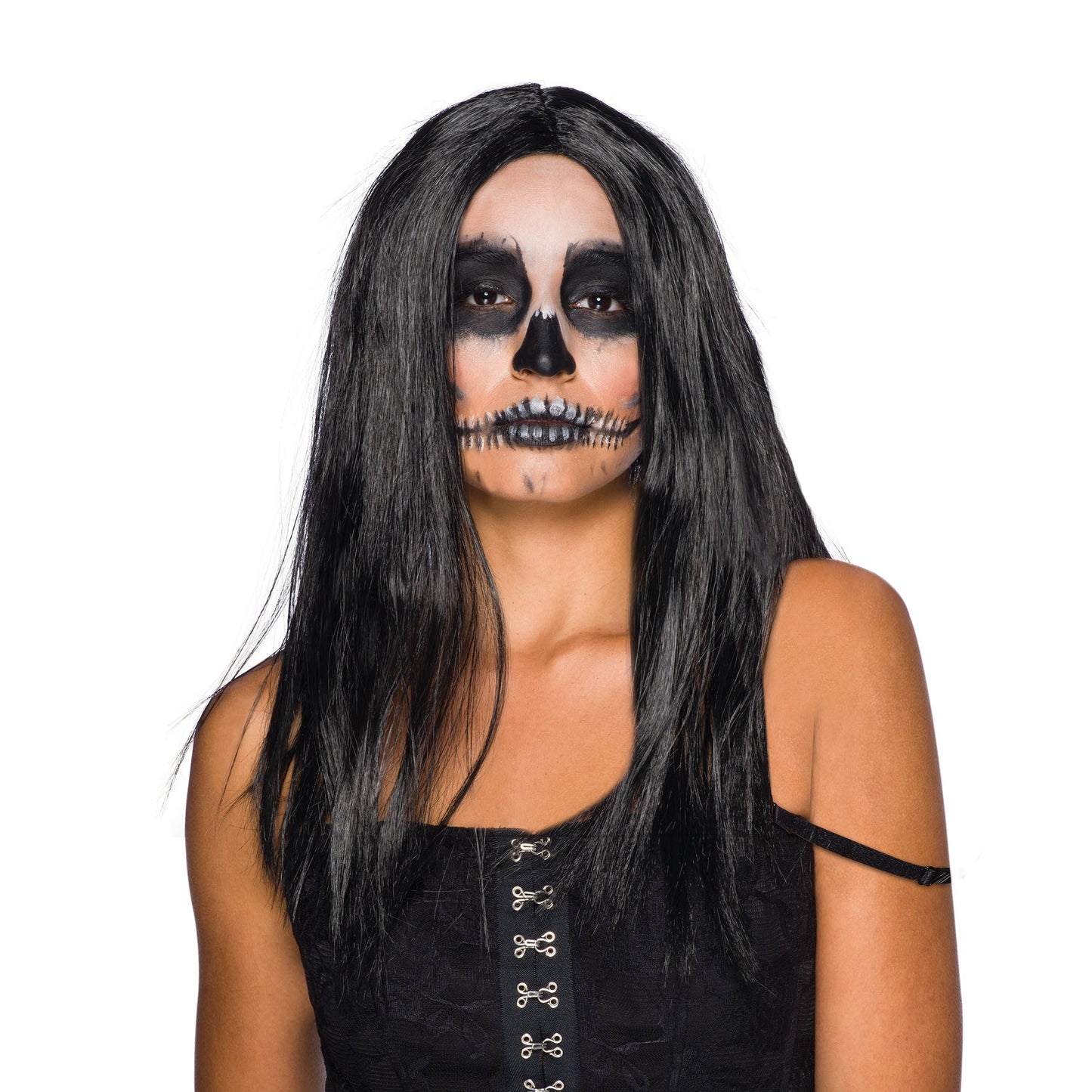Black Wig 18 Inch Long Ladies Halloween Witch Hair 2