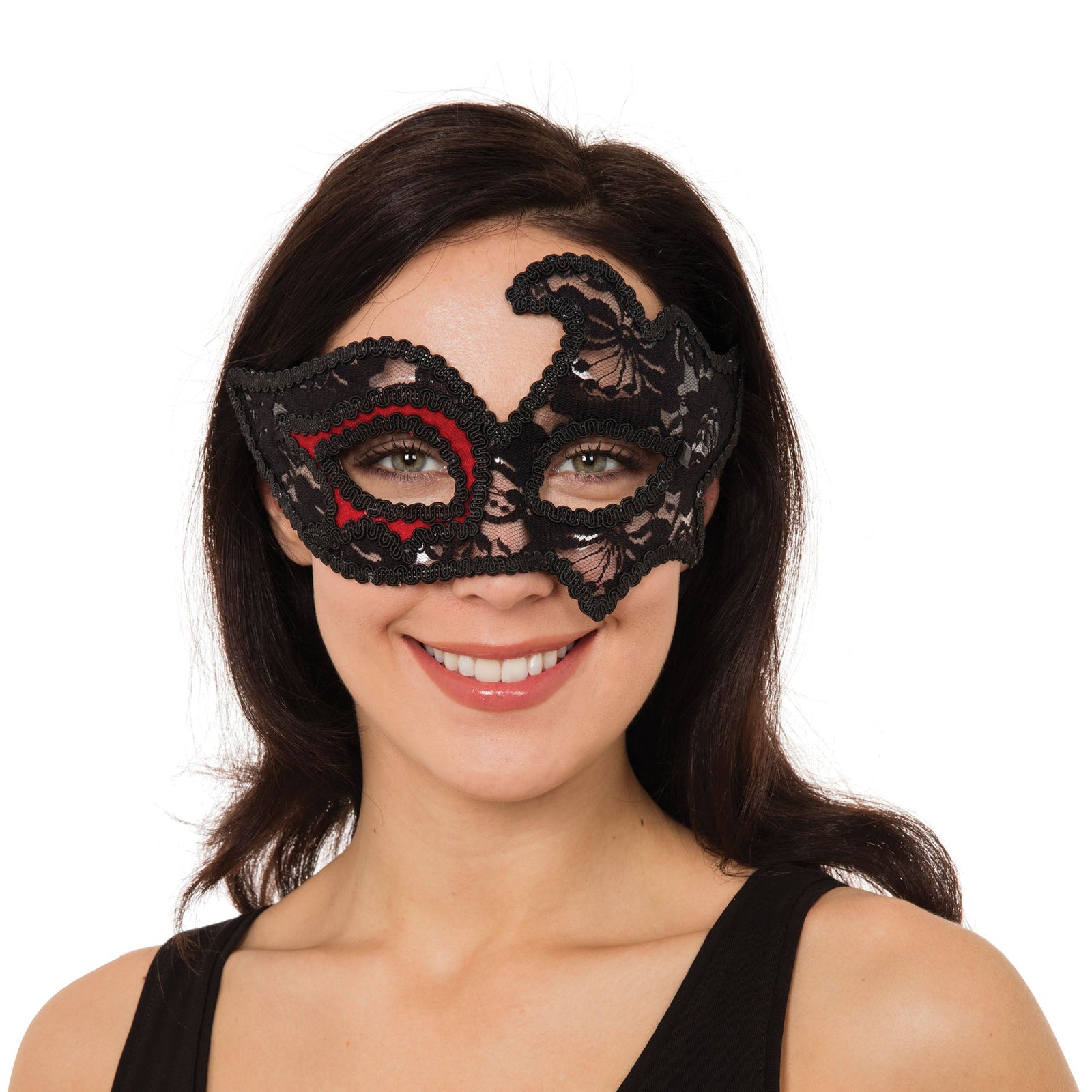 Black With Red Eye Glasses Frame Mask Masks Female 1