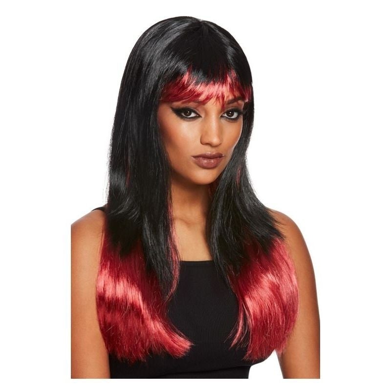 Bleeding Dip Dye Wig Black and Red 1