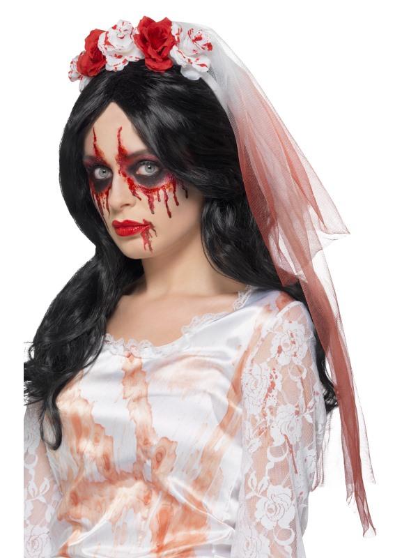 Blood Drip Veil Adult White 1