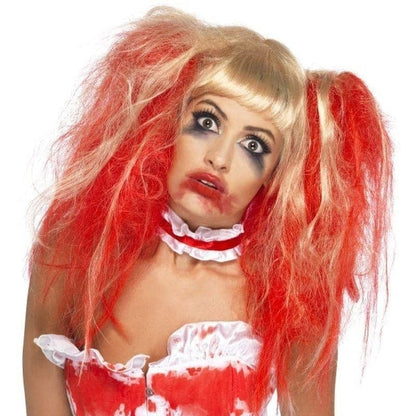 Blood Drip Wig Adult Blonde Red 1
