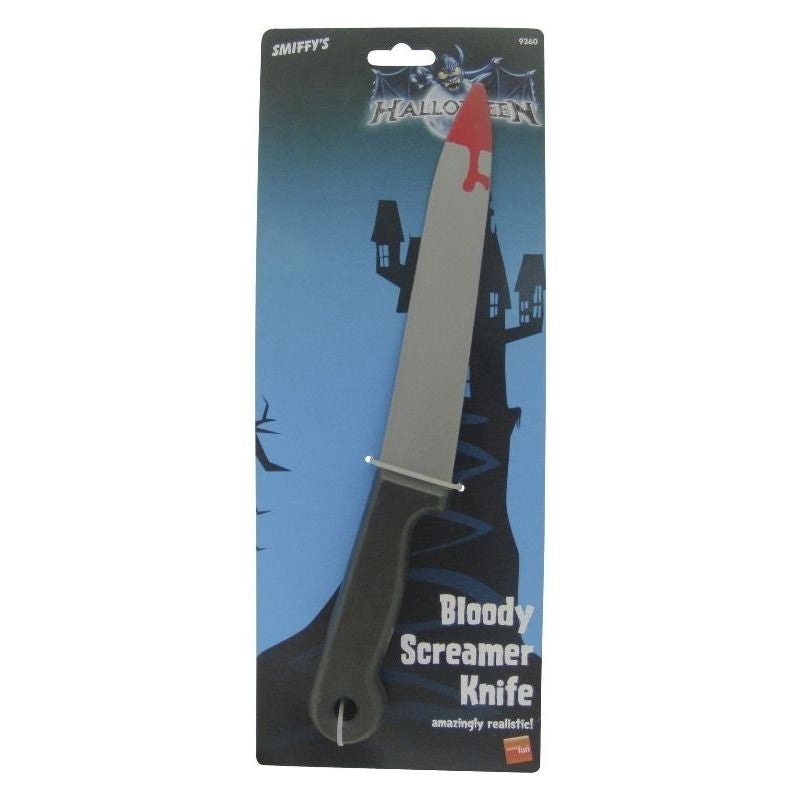 Size Chart Blood Stained Screamer Knife Adult Grey