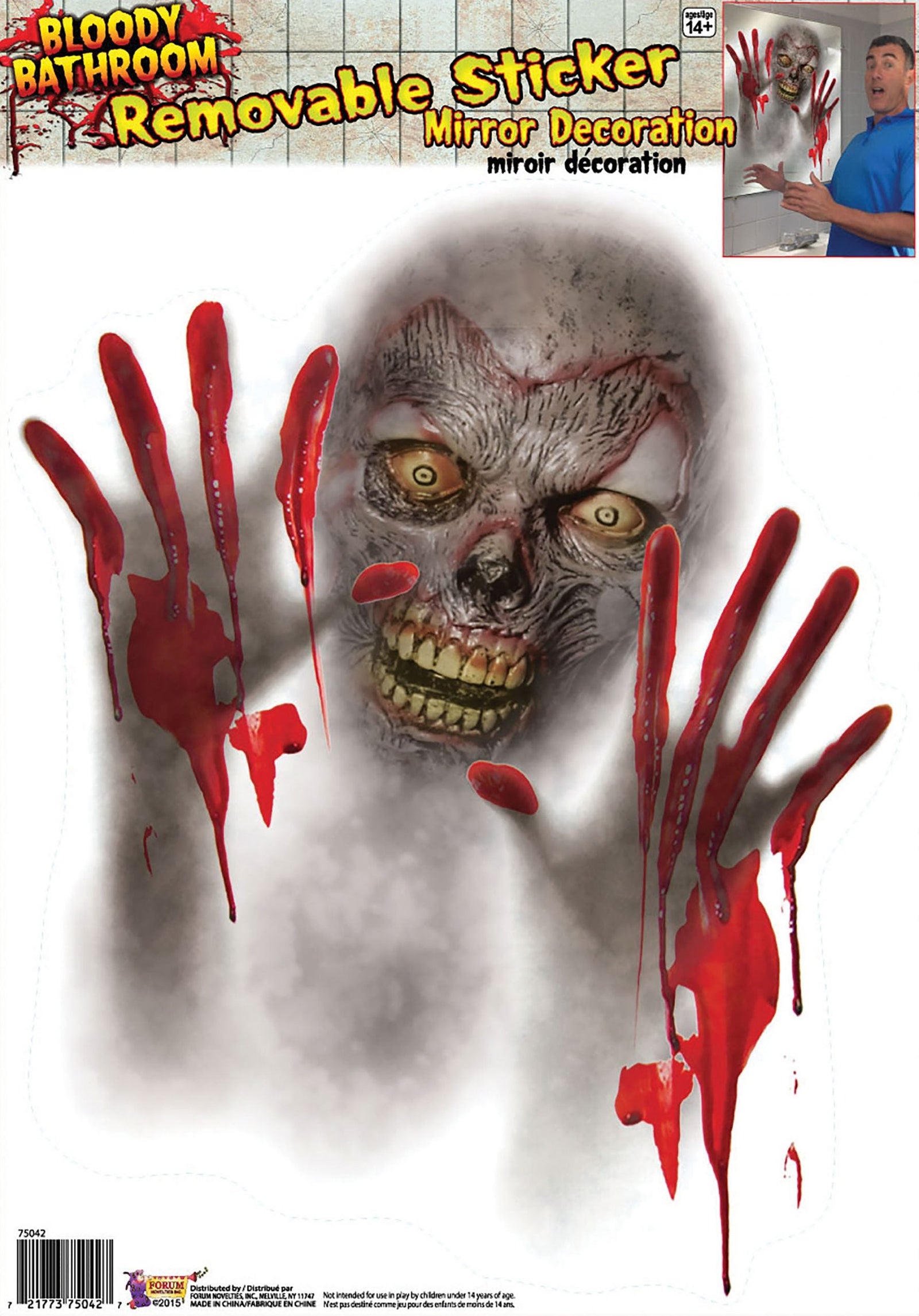Bloody Bathroom Mirror Stickers Halloween Decoration 1