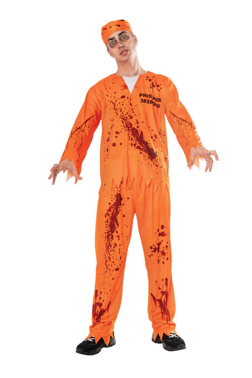 Bloody Convict Costume Mens Orange Prisoner_1