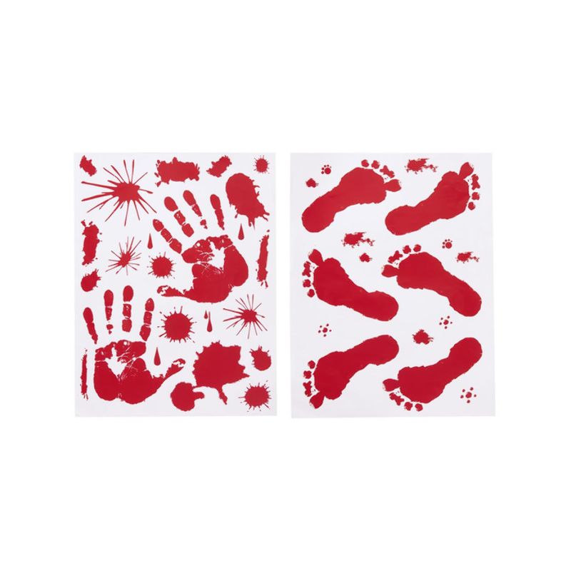 Bloody Floor and Window Sticker 2 Piece Set Red Halloween Party Accessory 1
