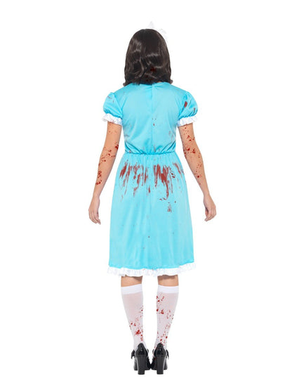 Bloody Murderous Twin Shining Adult Costume Blue Dress with Blood Effect 3