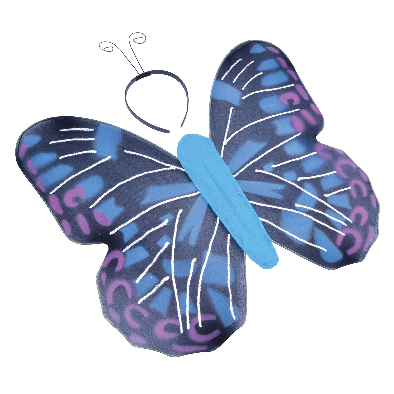 Blue Butterfly Kit & Antennae Instant Costume Set 1