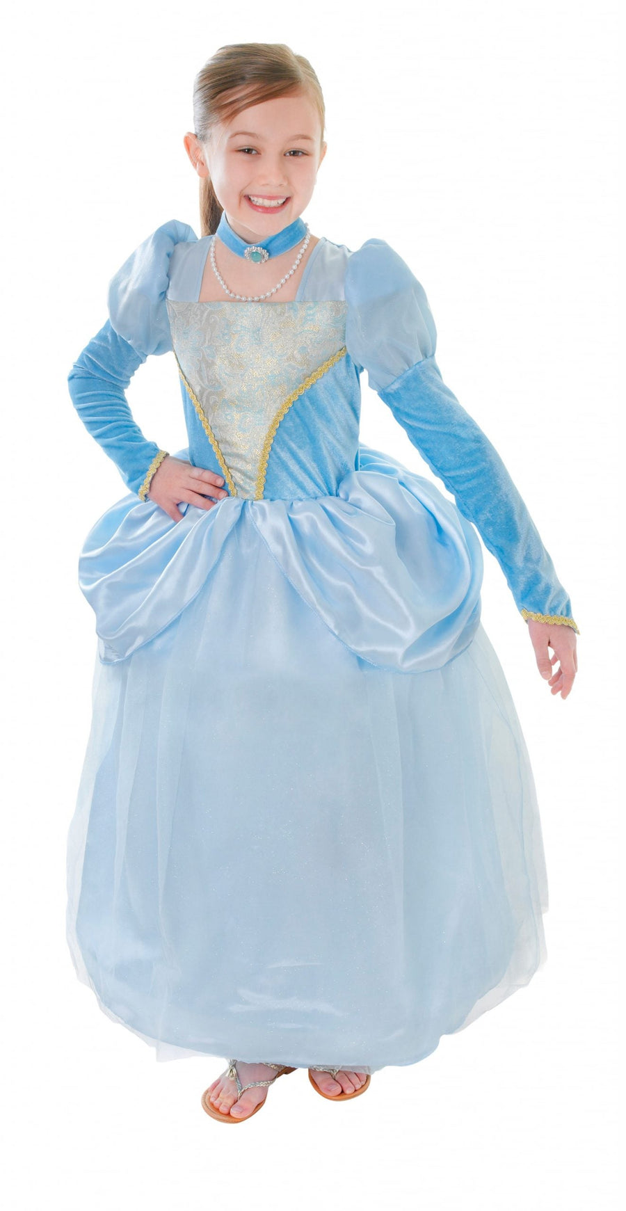 Blue Princess Dress + Choker Medium Childrens Costume Female_1