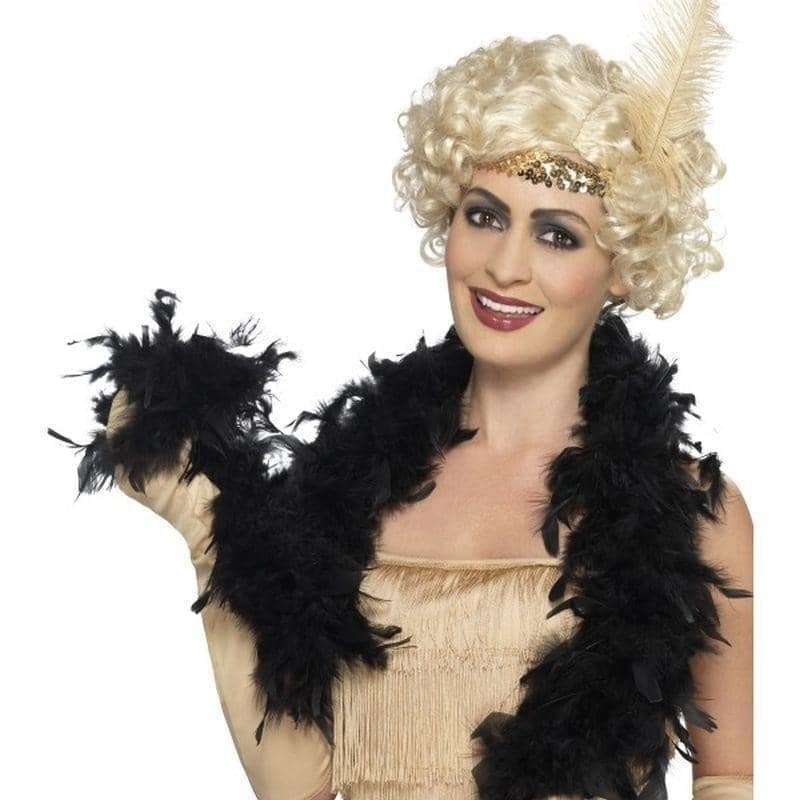 Black Feather Boa 150cm 50g Adult Costume Accessory 2