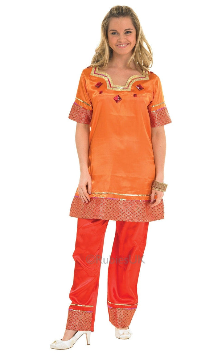 Bollywood Leading Lady Orange Tunic Set Costume_1