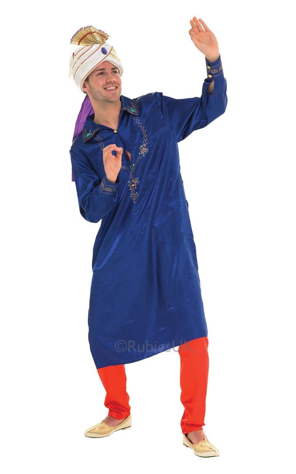 Bollywood Man Blue & Red Costume_1
