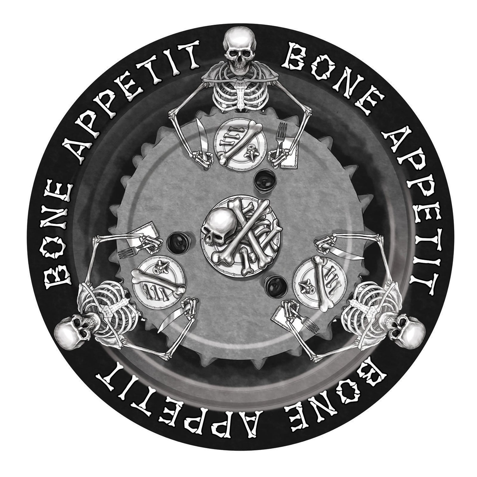 Bone Appetit Large Plate 8pc Party Goods 1