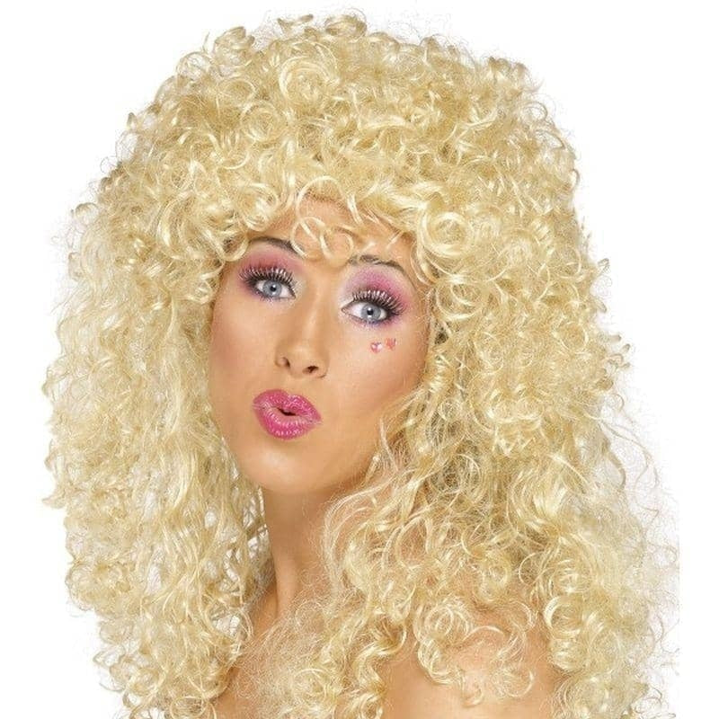 Boogie Babe Wig Long Blonde Curly Adult Costume Hair 2