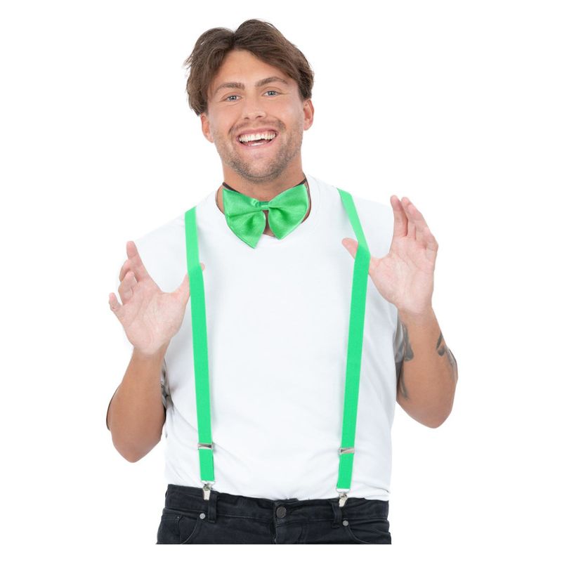Bow Tie and Braces Kit Green Adult 1