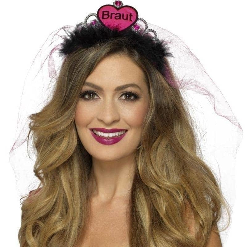 Braut Tiara Adult Pink Black Braut Tiara Adult Pink Black
