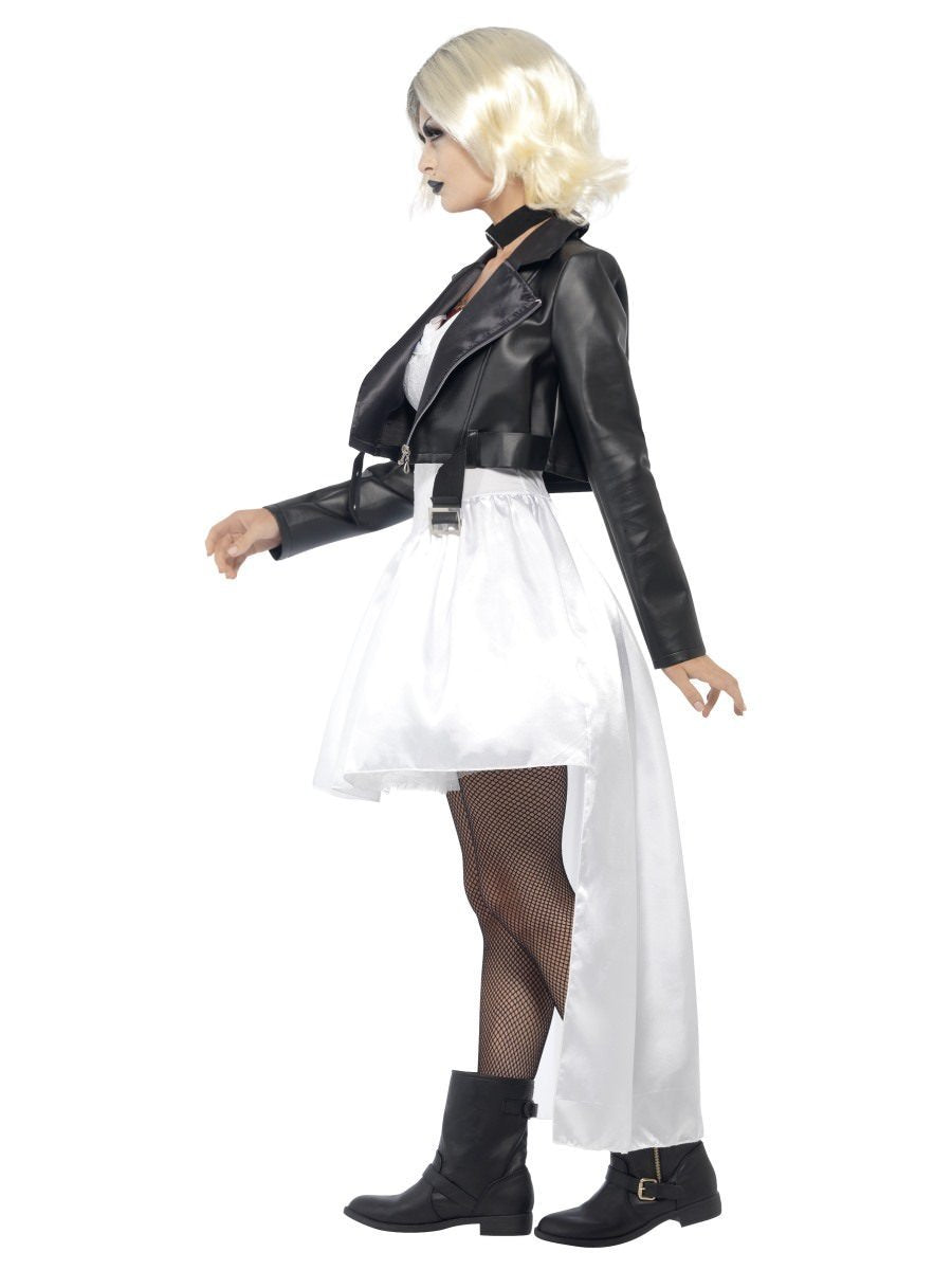 Bride Of Chucky Tiffany Costume Adult White Dress Black Jacket and Choker 2