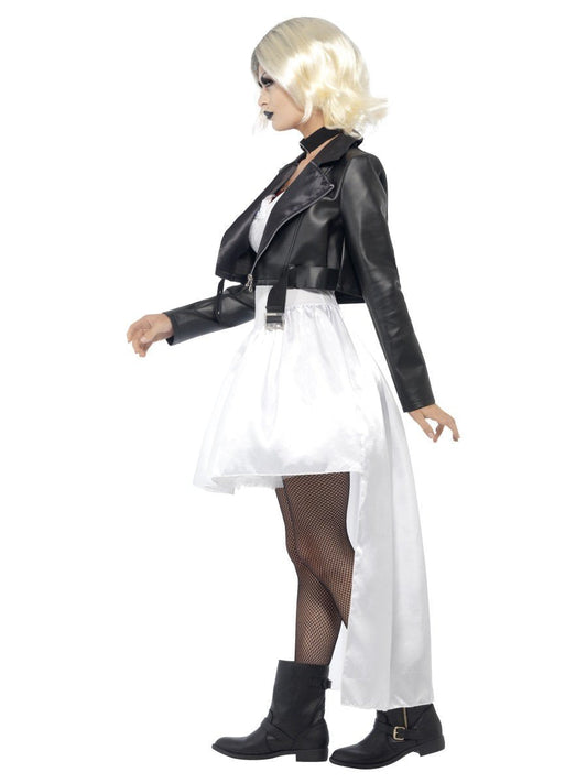 Bride Of Chucky Tiffany Costume Adult White Dress Black Jacket and Choker 2