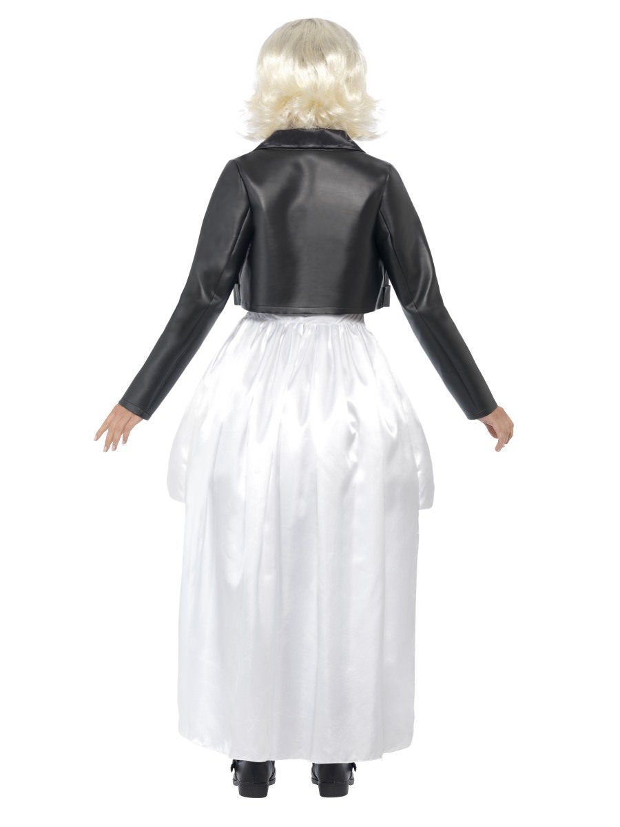Bride Of Chucky Tiffany Costume Adult White Dress Black Jacket and Choker 3
