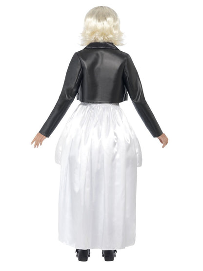 Bride Of Chucky Tiffany Costume Adult White Dress Black Jacket and Choker 3