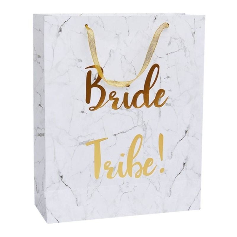 Bride Tribe Gift Bag White and Gold 1