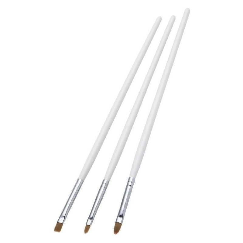 White Brush Set Pack of 3 Styles Make Up FX Essentials