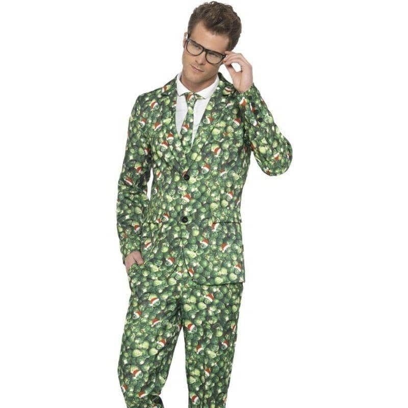 Brussel Sprout Xmas Suit Adult Green Stand Out_1