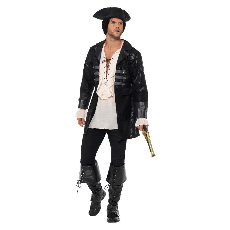 Buccaneer Pirate Jacket Black Adult_1