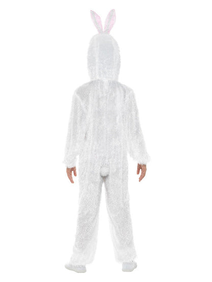 Bunny Costume Kids White Jumpsuit Hood with Pink Ears 4