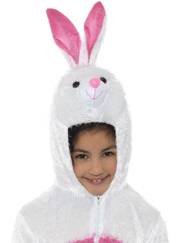 Bunny Costume Kids White Jumpsuit with Hood_3