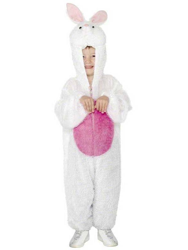 Bunny Costume Kids White Jumpsuit with Hood_5