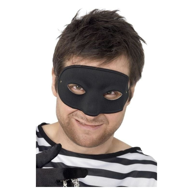 Burglar Eyemask Adult Black Superhero Costume Accessory 1