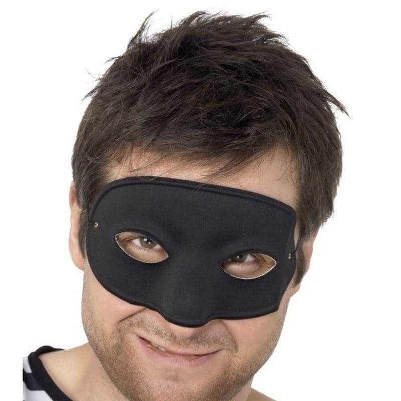 Burglar Eyemask Adult Black Superhero Costume Accessory 2