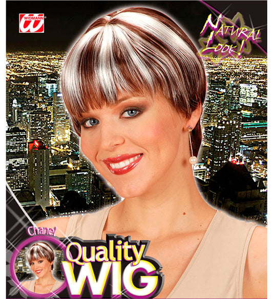 Chanel Wig With Skin Net Brown With Blonde Streaks - In Box