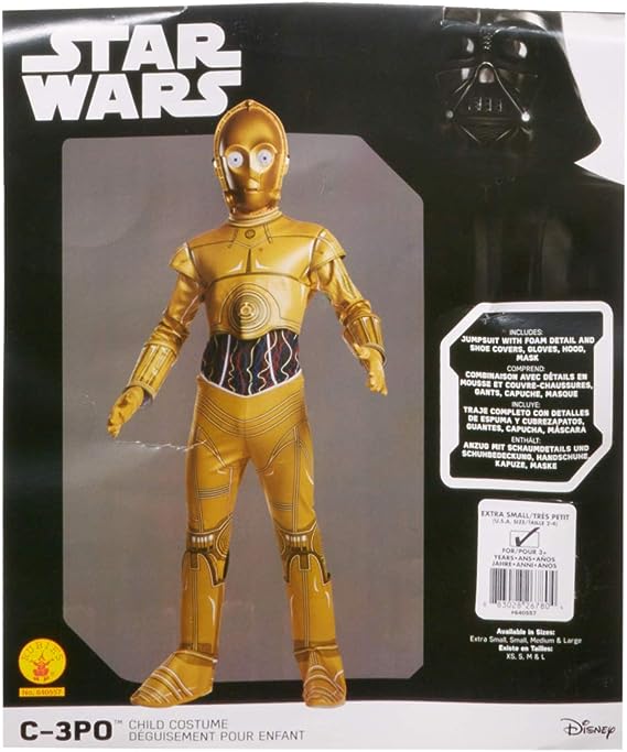C3PO Costume Kids Star Wars Gold Protocol Droid 4