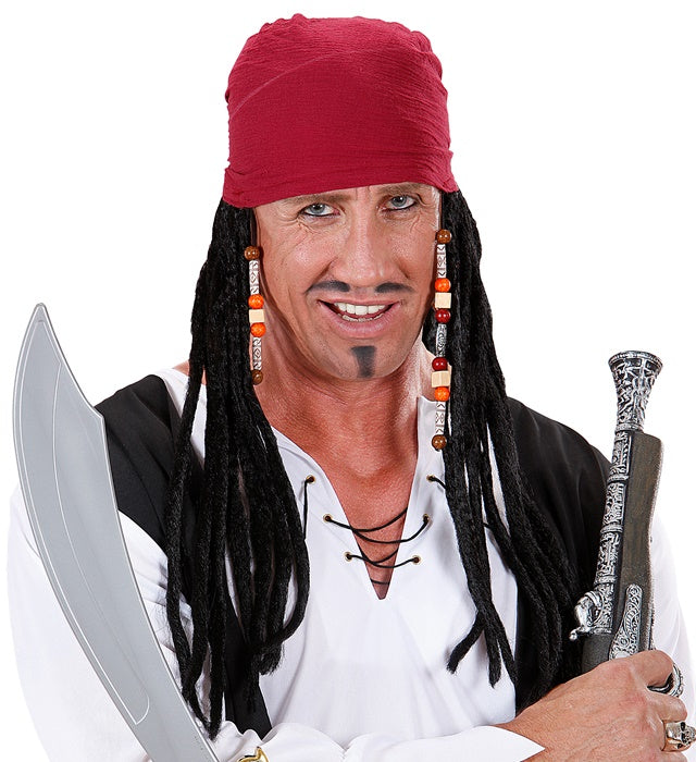 Caribbean Pirate Bandana With Dreadlocks In Box