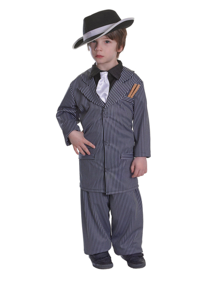 Gangster Boy Costume Mini Al Capone Pinstripe Suit