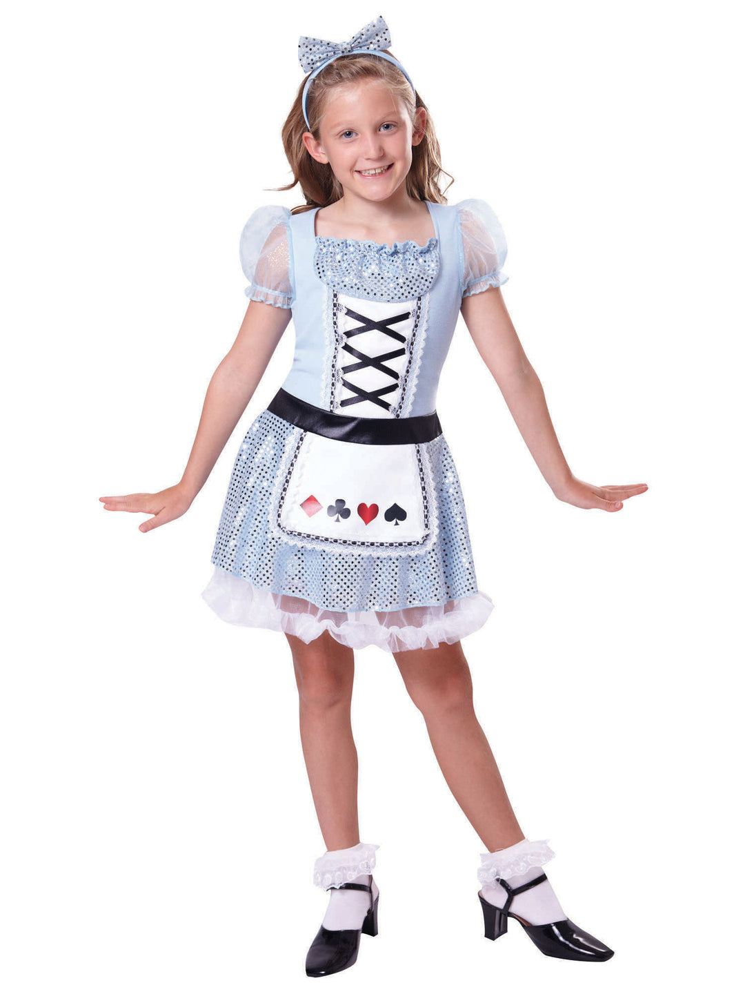 Card Girl Costume Alice in Wonderland Blue Dress