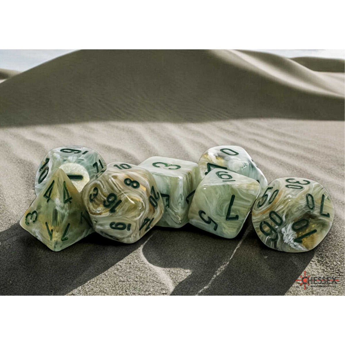 Marble Mega-Hedral - Green/Dark Green 7-Die Set 1