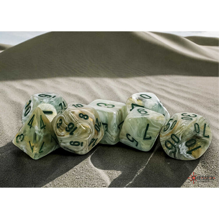 Marble Mega-Hedral - Green/Dark Green 7-Die Set