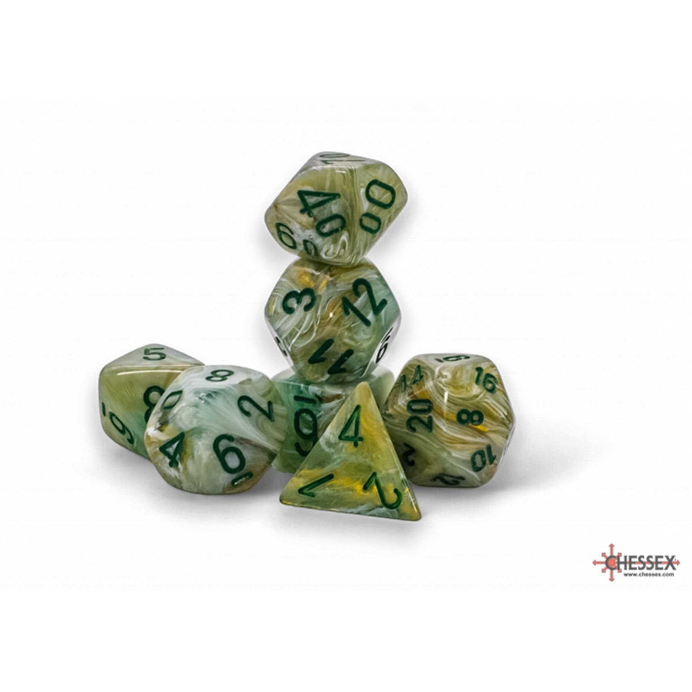 Marble Mega-Hedral - Green/Dark Green 7-Die Set