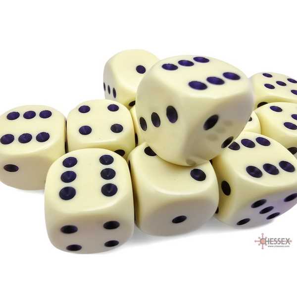 Opaque 16mm d6 Pastel Yellow/black Dice Block (12 dice) 2